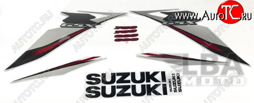 3 999 р. Комплект наклеек на пластик для мотоцикла Suzuki GSX-R600750 08-10 Бело-Серый  пм-00017740  с доставкой в г. Майкоп