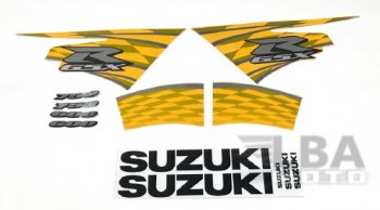 3 999 р. Комплект наклеек на пластик для мотоцикла Suzuki GSX-R600750 11-16 Желто-Черный  пм-00017744  с доставкой в г. Майкоп. Увеличить фотографию 1