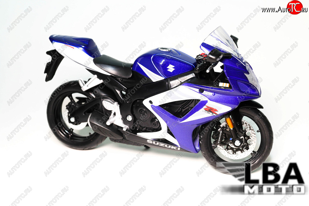 1 599 р. Модель мотоцикла Suzuki GSX-R750 06-07 Сине-Белого цвета масштаб 112  пм-00002217  с доставкой в г. Майкоп