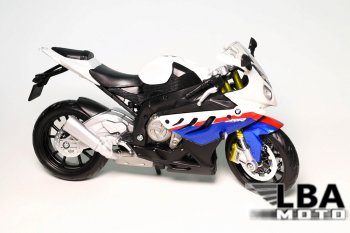 1 599 р. Модель мотоцикла BMW S1000RR Бело-Синего цвета масштаб 112  лб-00000329  с доставкой в г. Майкоп. Увеличить фотографию 1