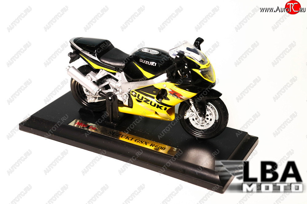 1 299 р. Модель мотоцикла Suzuki GSX-R600 01-03 Черно-Желтого цвета масштаб 118  пм-00002474  с доставкой в г. Майкоп