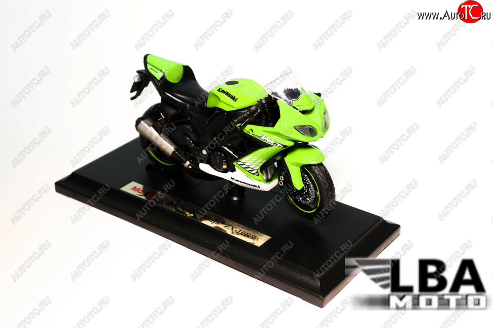 1 299 р. Модель мотоцикла Kawasaki Ninja ZX-10R Зеленого цвета масштаб 118  пм-00002476  с доставкой в г. Майкоп