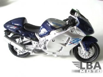1 599 р. Модель мотоцикла Suzuki GSX-R1300 Синего цвета масштаб 112  пм-00002483  с доставкой в г. Майкоп. Увеличить фотографию 1