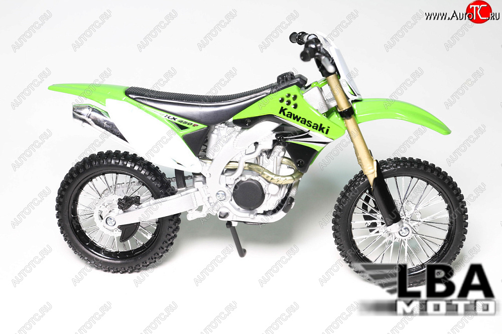1 599 р. Модель мотоцикла Kawasaki KX-450F Зеленого цвета масштаб 112  пм-00004981  с доставкой в г. Майкоп
