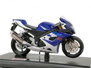 1 299 р. Модель мотоцикла Suzuki GSX-R1000 05-06 Сине-Белый масштаб 118  пм-00018358  с доставкой в г. Майкоп. Увеличить фотографию 1
