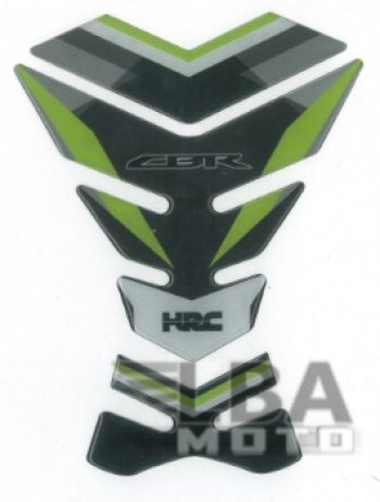 1 329 р. Наклейка на бак для мотоцикла Honda CBR HRC Черно-Зелёная  пм-00017087  с доставкой в г. Майкоп. Увеличить фотографию 2