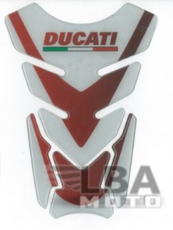 1 549 р. Наклейка на бак для мотоцикла Ducati Бело-Красная  пм-00017097  с доставкой в г. Майкоп. Увеличить фотографию 1