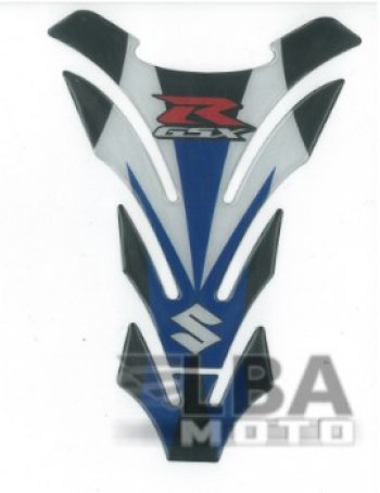 1 279 р. Наклейка на бак для мотоцикла Suzuki GSX-R Бело-Сине-Черная  пм-00017103  с доставкой в г. Майкоп. Увеличить фотографию 1