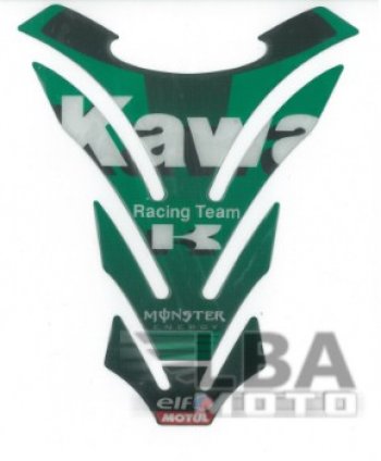 1 329 р. Наклейка на бак для мотоцикла Kawasaki Racing Зеленая  пм-00017106  с доставкой в г. Майкоп. Увеличить фотографию 1