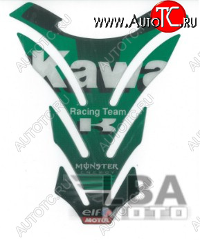 1 329 р. Наклейка на бак для мотоцикла Kawasaki Racing Зеленая  пм-00017106  с доставкой в г. Майкоп