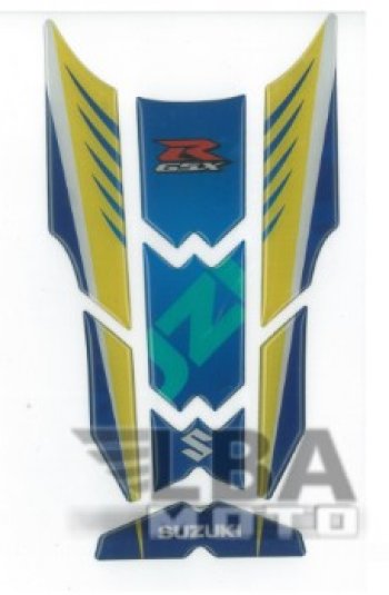 1 329 р. Наклейка на бак для мотоцикла Suzuki GSX-R Сине-Желтая  пм-00017107  с доставкой в г. Майкоп. Увеличить фотографию 1