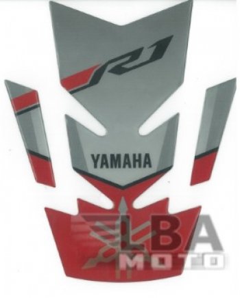 1 329 р. Наклейка на бак для мотоцикла Yamaha YZF-R1 Бело-Серо-Красная  пм-00017115  с доставкой в г. Майкоп. Увеличить фотографию 1