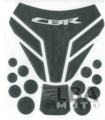 1 279 р. Наклейка на бак для мотоцикла Honda CBR Карбон Черная 3  пм-00017148  с доставкой в г. Майкоп. Увеличить фотографию 1