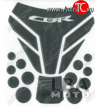 1 279 р. Наклейка на бак для мотоцикла Honda CBR Карбон Черная 3  пм-00017148  с доставкой в г. Майкоп