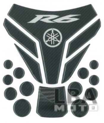 1 329 р. Наклейка на бак для мотоцикла Yamaha YZF-R6 Под Карбон 2  пм-00017151  с доставкой в г. Майкоп. Увеличить фотографию 1