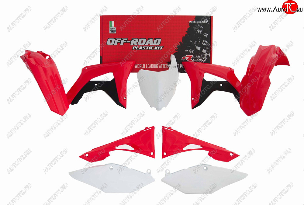 14 999 р. Комплект пластика R-Tech Honda CRF250R 19-20, CRF450R 19-20 (R-KITCRF-OEM-519) красный-белый  r-kitcrf-oem-519  с доставкой в г. Майкоп