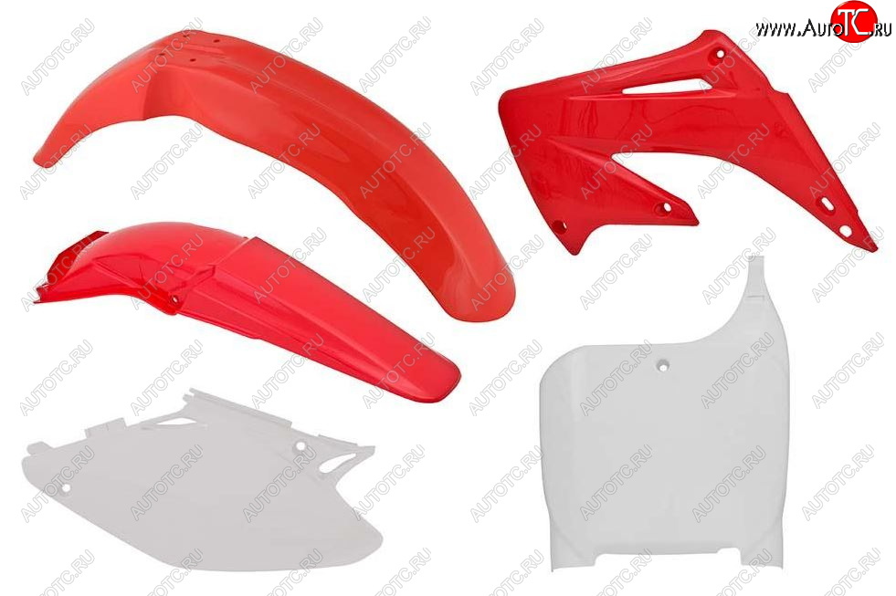 12 749 р. Комплект пластика R-Tech Honda CR125250 2002-2003 (R-KITCR0-OEM-502) красный-белый  r-kitcr0-oem-502  с доставкой в г. Майкоп