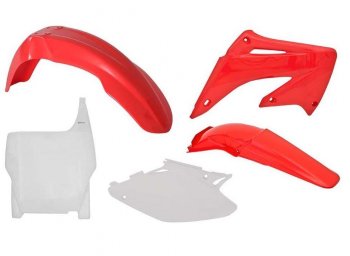 12 749 р. Комплект пластика R-Tech Honda CR125250 2004-2007 (R-KITCR0-OEM-503) красный-белый  r-kitcr0-oem-503  с доставкой в г. Майкоп. Увеличить фотографию 1