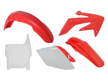 12 749 р. Комплект пластика R-Tech Honda CRF250R 2006-2007 (R-KITCRF-OEM-508) красный-белый  r-kitcrf-oem-508  с доставкой в г. Майкоп. Увеличить фотографию 1