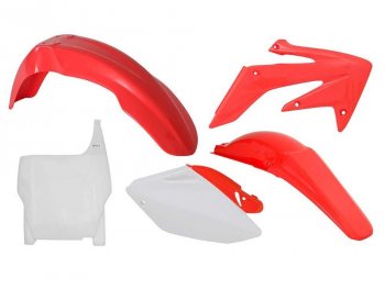 12 749 р. Комплект пластика R-Tech Honda CRF250R 04-05 (R-KITCRF-OEM-507) Красно-Белый  r-kitcrf-oem-507  с доставкой в г. Майкоп. Увеличить фотографию 1