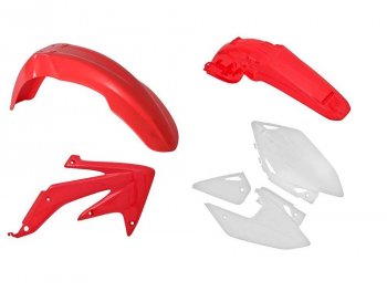11 799 р. Комплект пластика R-Tech Honda CRF450X 05-07 (R-KITCRX-OEM-414) бело-красный  r-kitcrx-oem-414  с доставкой в г. Майкоп. Увеличить фотографию 1