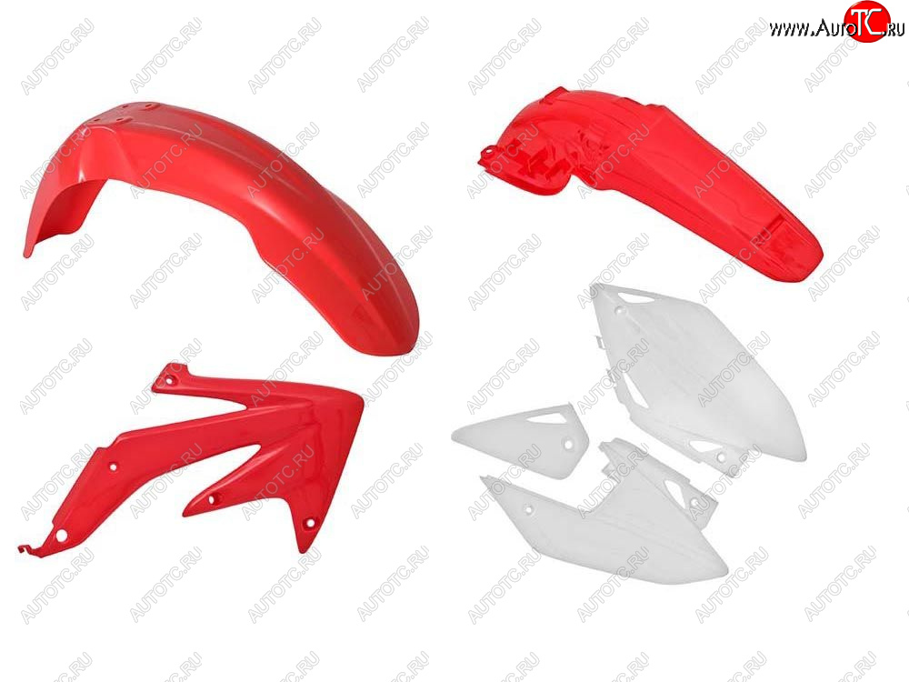 11 799 р. Комплект пластика R-Tech Honda CRF450X 05-07 (R-KITCRX-OEM-414) бело-красный  r-kitcrx-oem-414  с доставкой в г. Майкоп