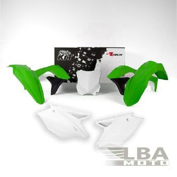 12 749 р. Комплект пластика R-Tech Kawasaki KX450F 16-17 (for USA) (R-KITKXF-OEM-597) зеленыйчерныйбелый  r-kitkxf-oem-597  с доставкой в г. Майкоп. Увеличить фотографию 1