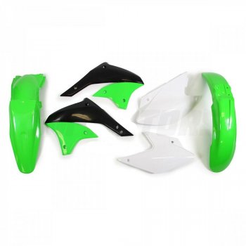 11 799 р. Комплект пластика R-Tech Kawasaki KLX450R 07-16 (R-KITKLX-OEM-497) зеленыйчерныйбелый  r-kitklx-oem-497  с доставкой в г. Майкоп. Увеличить фотографию 1