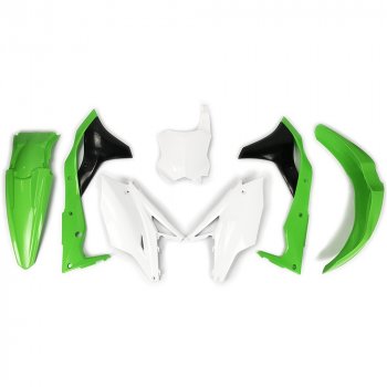 12 749 р. Комплект пластика R-Tech Kawasaki KX250F 17-20 (R-KITKXF-OEM-519) зеленыйбелыйчерный  r-kitkxf-oem-519  с доставкой в г. Майкоп. Увеличить фотографию 1