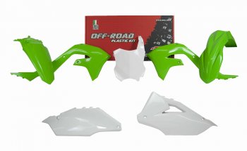12 749 р. Комплект пластика R-Tech Kawasaki KX450F 19-20 (R-KITKXF-OEM-599) зеленыйбелый  r-kitkxf-oem-599  с доставкой в г. Майкоп. Увеличить фотографию 1