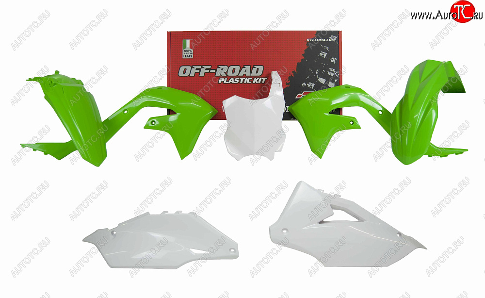 12 749 р. Комплект пластика R-Tech Kawasaki KX450F 19-20 (R-KITKXF-OEM-599) зеленыйбелый  r-kitkxf-oem-599  с доставкой в г. Майкоп