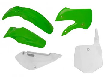 12 749 р. Комплект пластика R-Tech Kawasaki KX65 01-21 (R-KITKX0-OEM-508) Зелено-Белый  r-kitkx0-oem-508  с доставкой в г. Майкоп. Увеличить фотографию 1