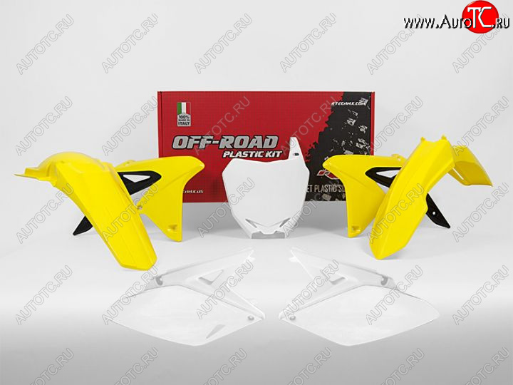 12 749 р. Комплект пластика R-Tech Suzuki RMZ250 10-18 (R-KITRMZ-OEM-592) желтыйбелыйчерный  r-kitrmz-oem-592  с доставкой в г. Майкоп