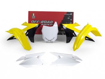 12 749 р. Комплект пластика R-Tech Suzuki RMZ450 2018 (R-KITRMZ-OEM-518) желтыйбелыйчерный  r-kitrmz-oem-518  с доставкой в г. Майкоп. Увеличить фотографию 1