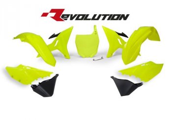 15 599 р. Комплект пластика R-Tech Yamaha YZ125250 02-18 (R-KITYZ0-GF0-REV) REVOLUTION неоновый желтыйчерный  r-kityz0-gf0-rev  с доставкой в г. Майкоп. Увеличить фотографию 1