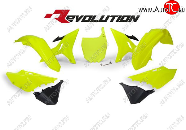 15 599 р. Комплект пластика R-Tech Yamaha YZ125250 02-18 (R-KITYZ0-GF0-REV) REVOLUTION неоновый желтыйчерный  r-kityz0-gf0-rev  с доставкой в г. Майкоп