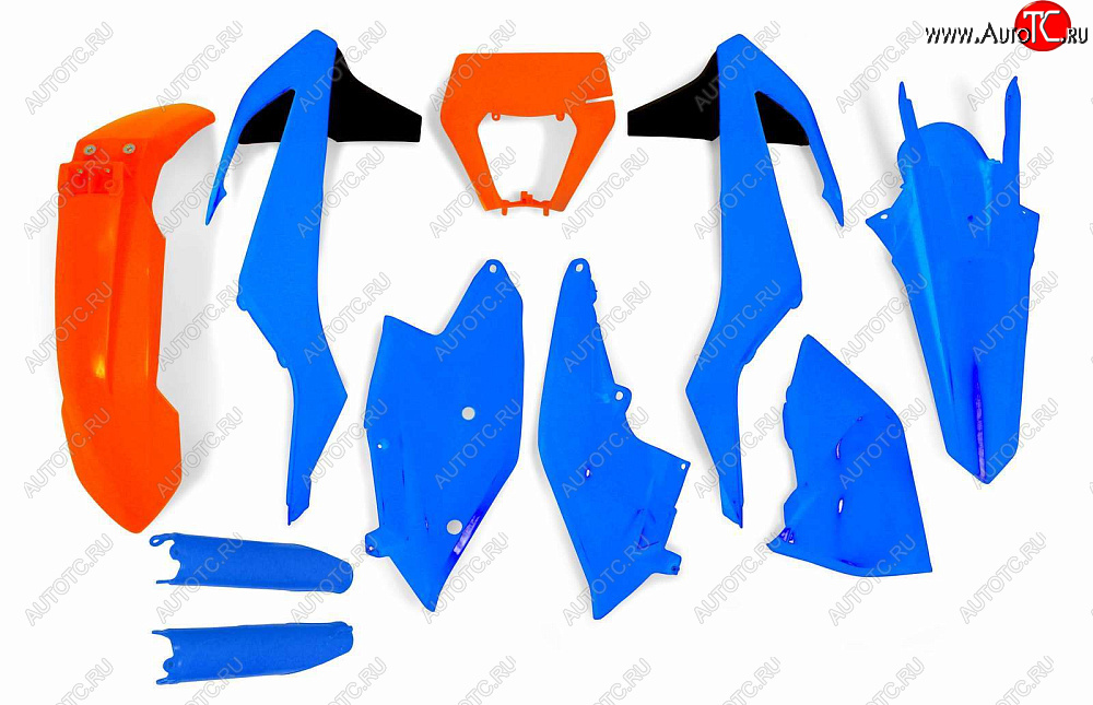 16 349 р. Комплект пластика R-Tech KTM EXCEXC-FXC-W 17-18 (R-KITKTM-CL0-528) голубойоранжевый  r-kitktm-cl0-528  с доставкой в г. Майкоп