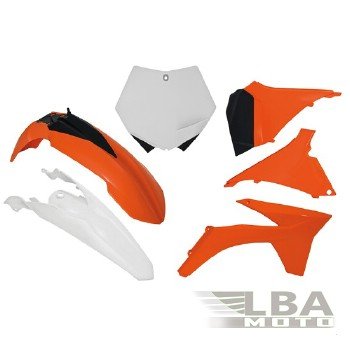 12 749 р. Комплект пластика R-Tech KTM SX125-250 2012, SXF250-450 11-12 (R-KITKTM-OEM-509) оранжбелыйчерный  r-kitktm-oem-509  с доставкой в г. Майкоп. Увеличить фотографию 1