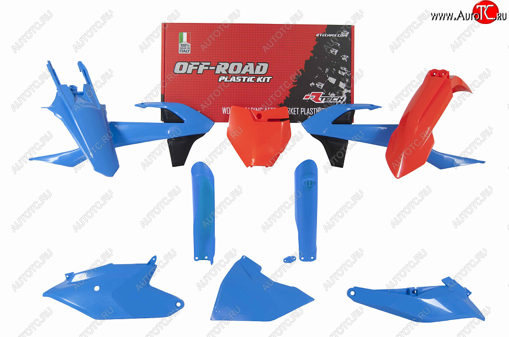13 999 р. Комплект пластика R-Tech KTM SX85 18-22 (R-KITKTM-CL0-185) оранжевый-голубой  r-kitktm-cl0-185  с доставкой в г. Майкоп