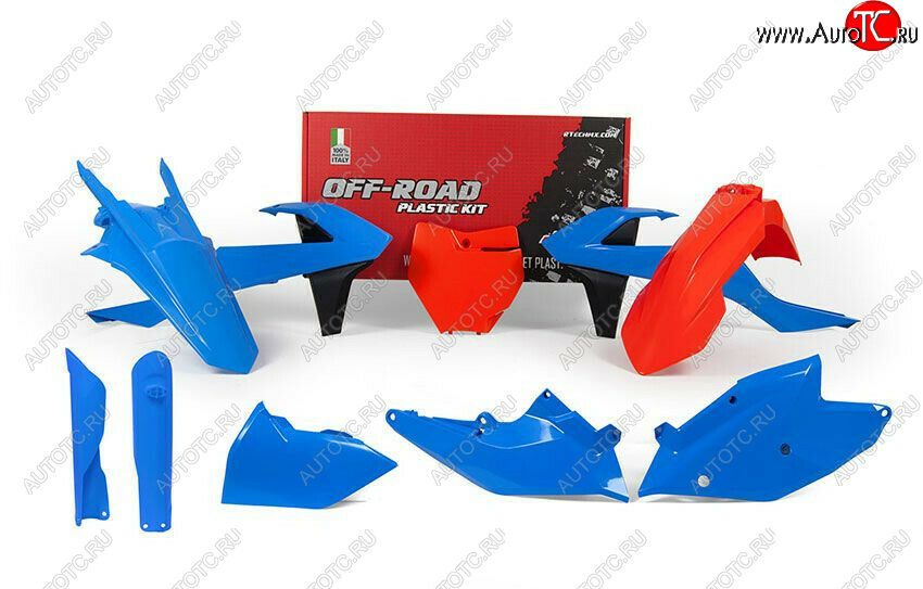 16 349 р. Комплект пластика R-Tech KTM SXSX-F 16-18, XCXC-F 17-18 (R-KITKTM-CL0-518) Сине-Оранжево-Черный  r-kitktm-cl0-518  с доставкой в г. Майкоп