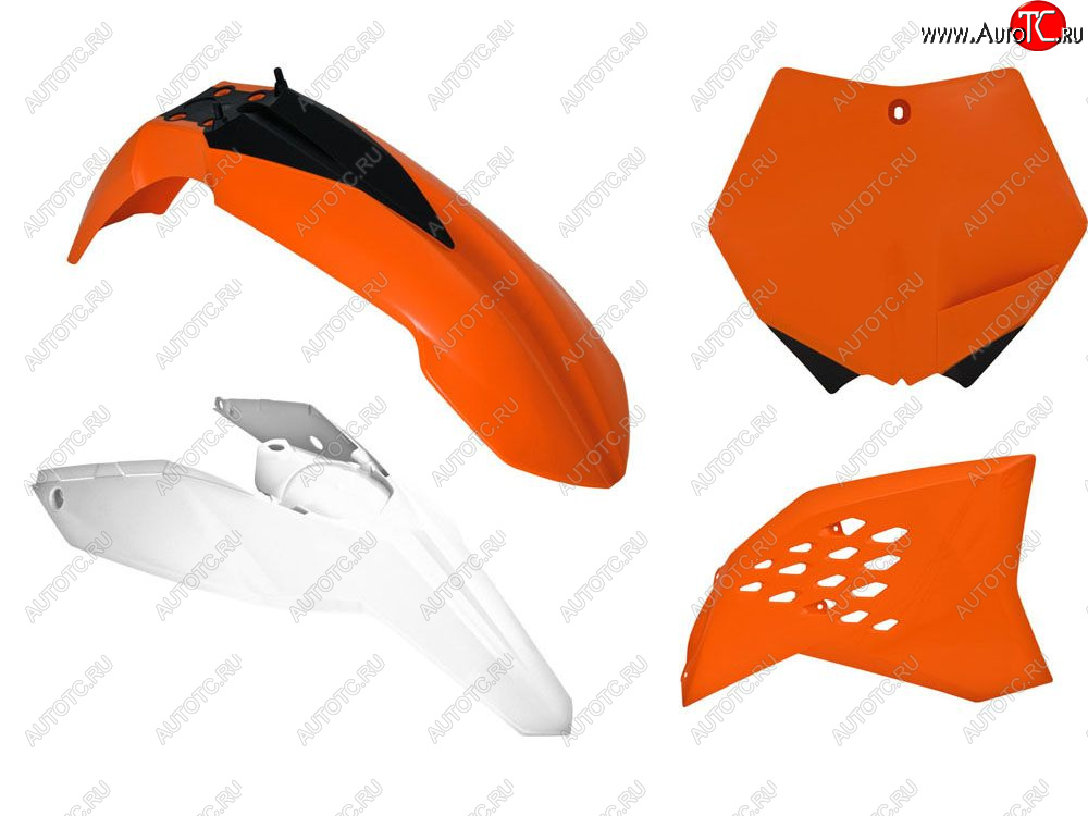 12 749 р. Комплект пластика R-Tech KTM SXSXF 07-10, EXCEXCF 08-11 (R-KITKTM-O11-505) Оранжево-Белый  r-kitktm-o11-505  с доставкой в г. Майкоп