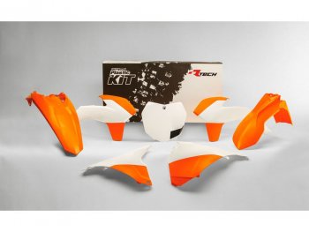 12 749 р. Комплект пластика R-Tech KTM SXSXF 125150250350450 13-15 (R-KITKTM-OEM-592) Бело-Оранжевый  r-kitktm-oem-592  с доставкой в г. Майкоп. Увеличить фотографию 1