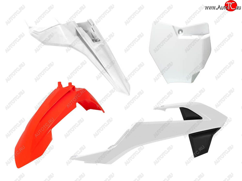 12 749 р. Комплект пластика R-Tech KTM SX 65 16-22 (R-KITKTM-O17-500) Бело-Черно-Оранжевый  r-kitktm-o17-500  с доставкой в г. Майкоп
