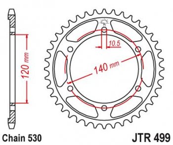 4 689 р. Звезда цепного привода JTR499 45  jtr499.45  с доставкой в г. Майкоп. Увеличить фотографию 1