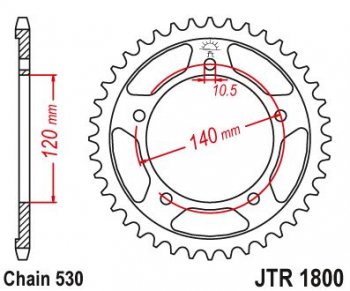 4 489 р. Звезда цепного привода JTR1800 43  jtr1800.43  с доставкой в г. Майкоп. Увеличить фотографию 1