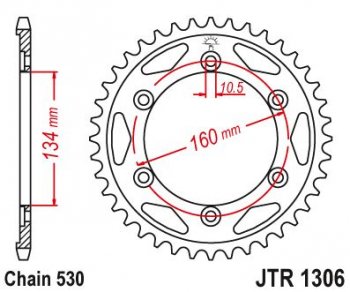 4 249 р. Звезда цепного привода JTR1306 42  jtr1306.42  с доставкой в г. Майкоп. Увеличить фотографию 1