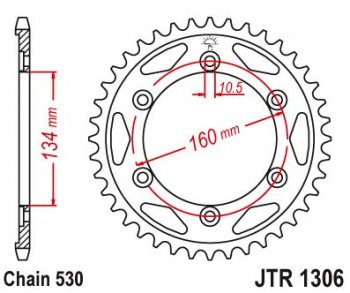 4 109 р. Звезда цепного привода JTR1306 40  jtr1306.40  с доставкой в г. Майкоп. Увеличить фотографию 1