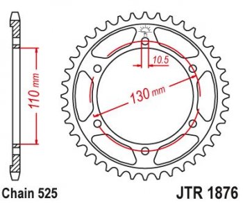4 369 р. Звезда цепного привода JTR1876 45  jtr1876.45  с доставкой в г. Майкоп. Увеличить фотографию 1