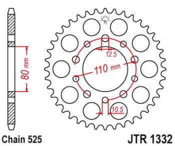 3 929 р. Звезда цепного привода JTR1332 44  jtr1332.44  с доставкой в г. Майкоп. Увеличить фотографию 1