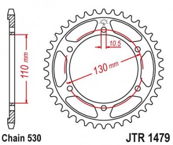 4 969 р. Звезда цепного привода JTR1479 47  jtr1479.47  с доставкой в г. Майкоп. Увеличить фотографию 1